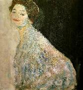 Gustav Klimt portratt  av kvinna i vitt painting